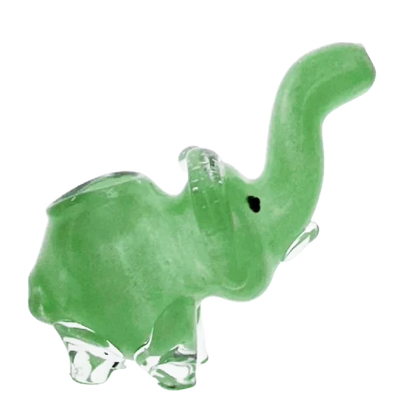 Mini Elephant Glass Pipe - Blue