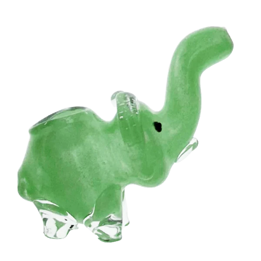 Mini Elephant Glass Pipe - Blue