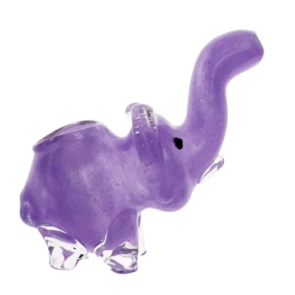 Mini Elephant Glass Pipe - Blue