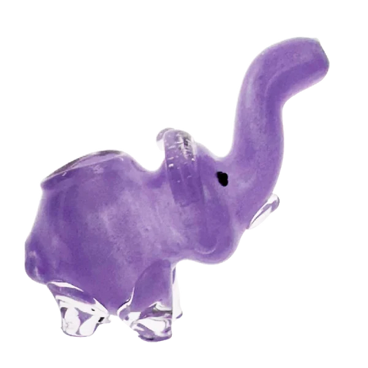 Mini Elephant Glass Pipe - Blue