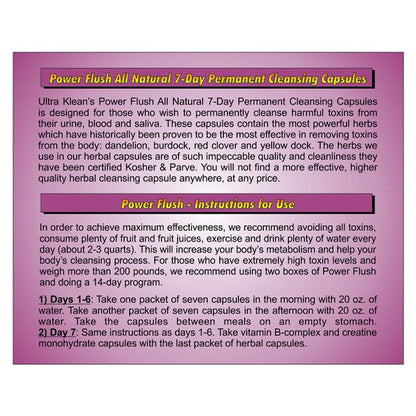 Ultra Klean - Power Flush Permanent Cleansing Capsules 14 x 600mg