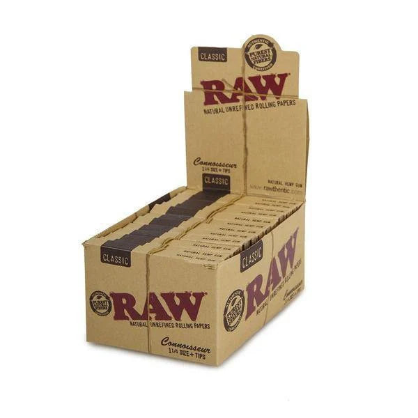 Raw - 1 1/4 Connoisseur Rolling Paper + Tips – Classic
