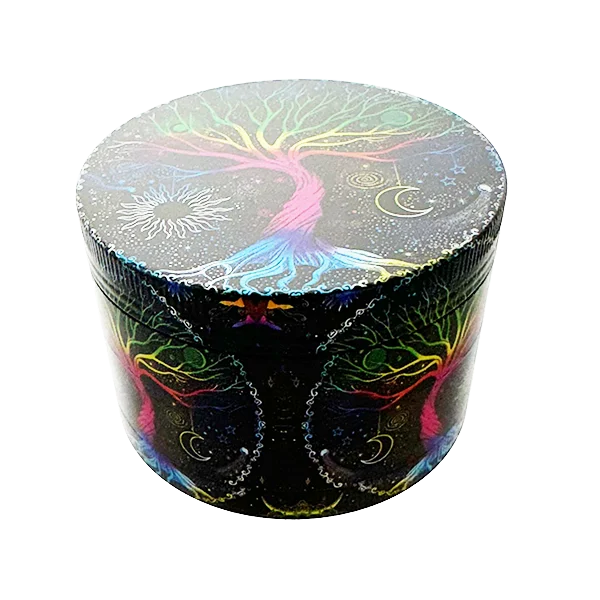 Tree of Life 4 Part Herb Grinder 63 x 43mm – Psychedelic Metal Grinder