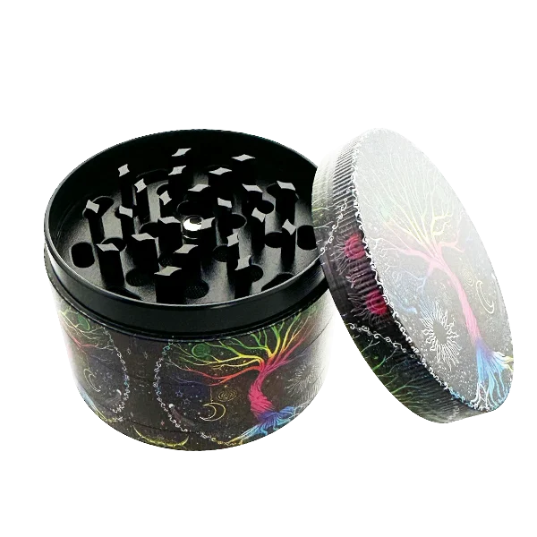Tree of Life 4 Part Herb Grinder 63 x 43mm – Psychedelic Metal Grinder