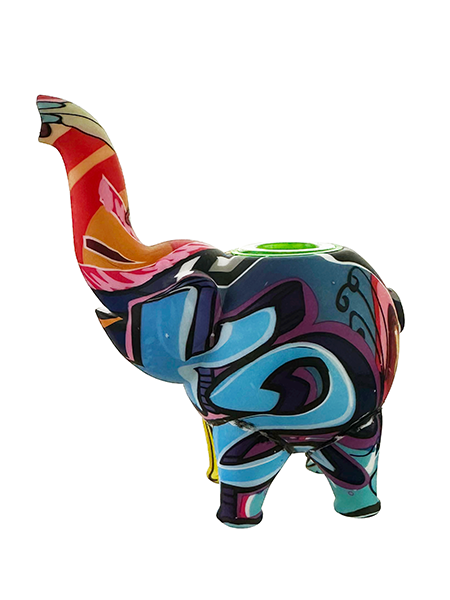 Elephant Silicone Bong – 13cm Water Pipe with Glass Cone