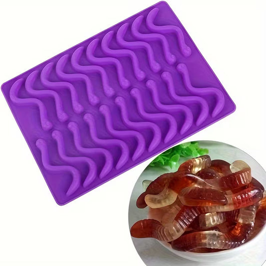 Silicone Mold 20 Cavity Worms/Gummies