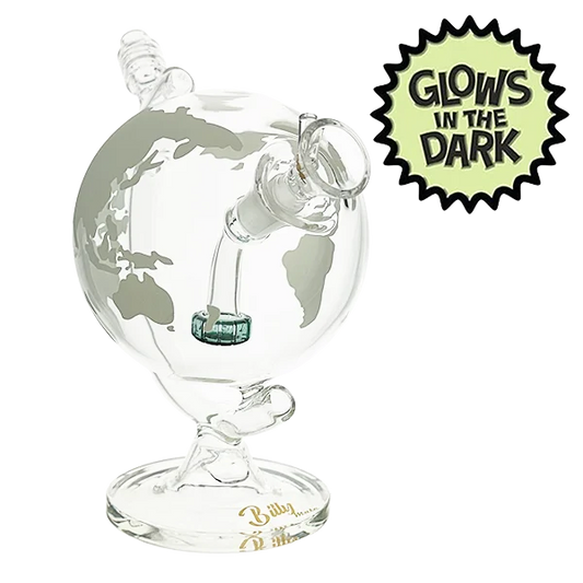 Billy Mate - Glow in the Dark Glass Globe Bong 18cm