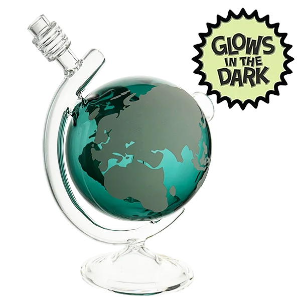 Glow In The Dark Glass Globe Bong 18cm