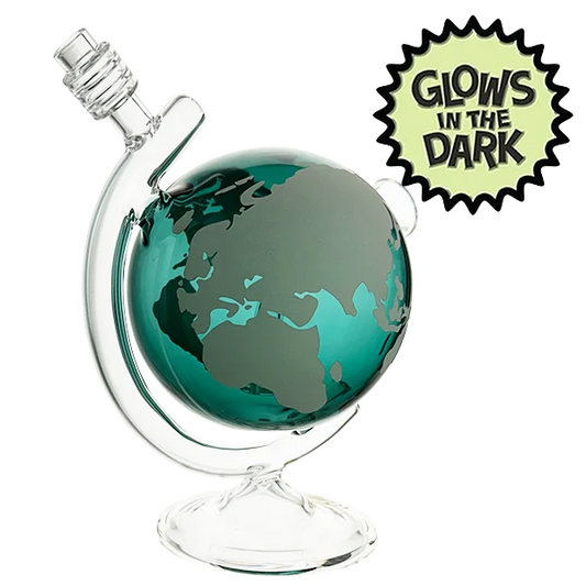 Glow In The Dark Glass Globe Bong 18cm