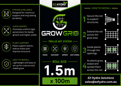 GrowGrid - Flower Mesh / Scrog Net 100m Roll