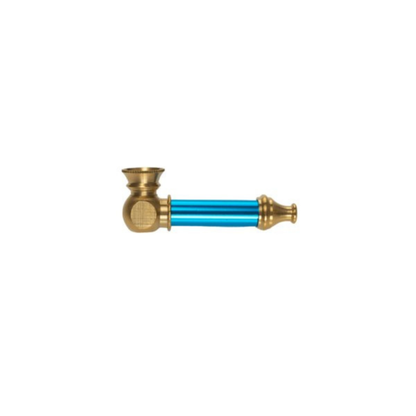 Metal Tobacco Pipe with Brass Mouthpiece and Bowl