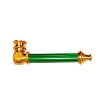 Metal Tobacco Pipe with Brass Mouthpiece and Bowl
