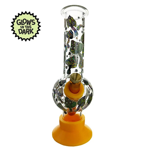 Billy Mate - Glow in the Dark Mushroom Glass Bubble Bong - 20cm