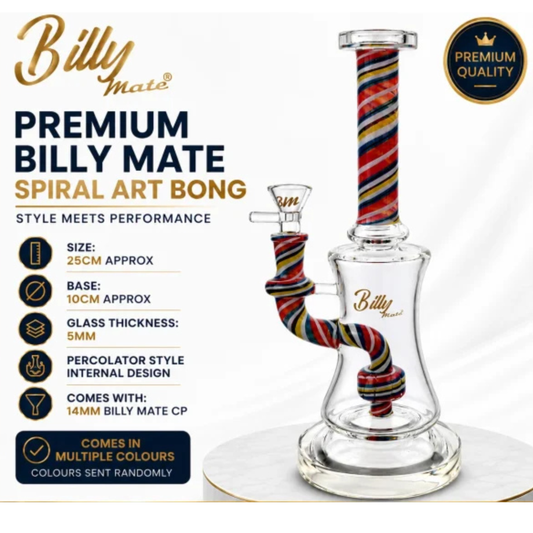 Billy Mate - Premium Spiral Art Bong 25cm