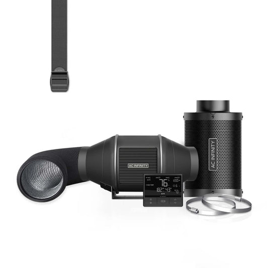 AC Infinity - T4 Air Filtration Kit Pro 4 Inch - 100MM, Inline Fan with Controller 69PRO, Carbon Filter and Ducting combo