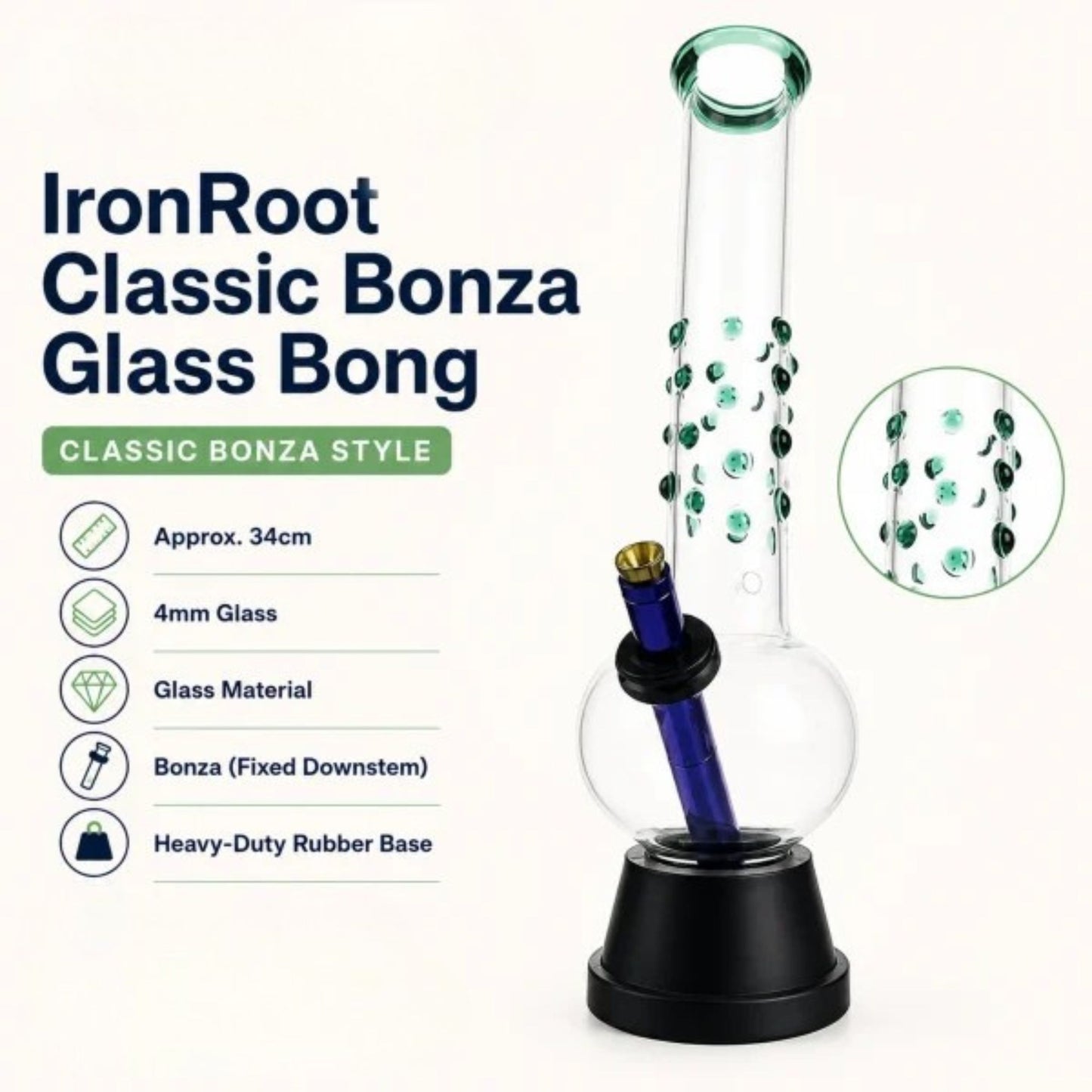 IronRoot - Classic Bonza Glass Bong (34cm)