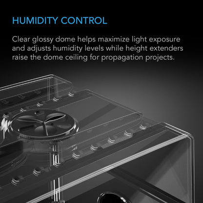 AC Infinity - Humidity Dome XL, Propagation Kit, 6x12 Cell Tray with Height Extension