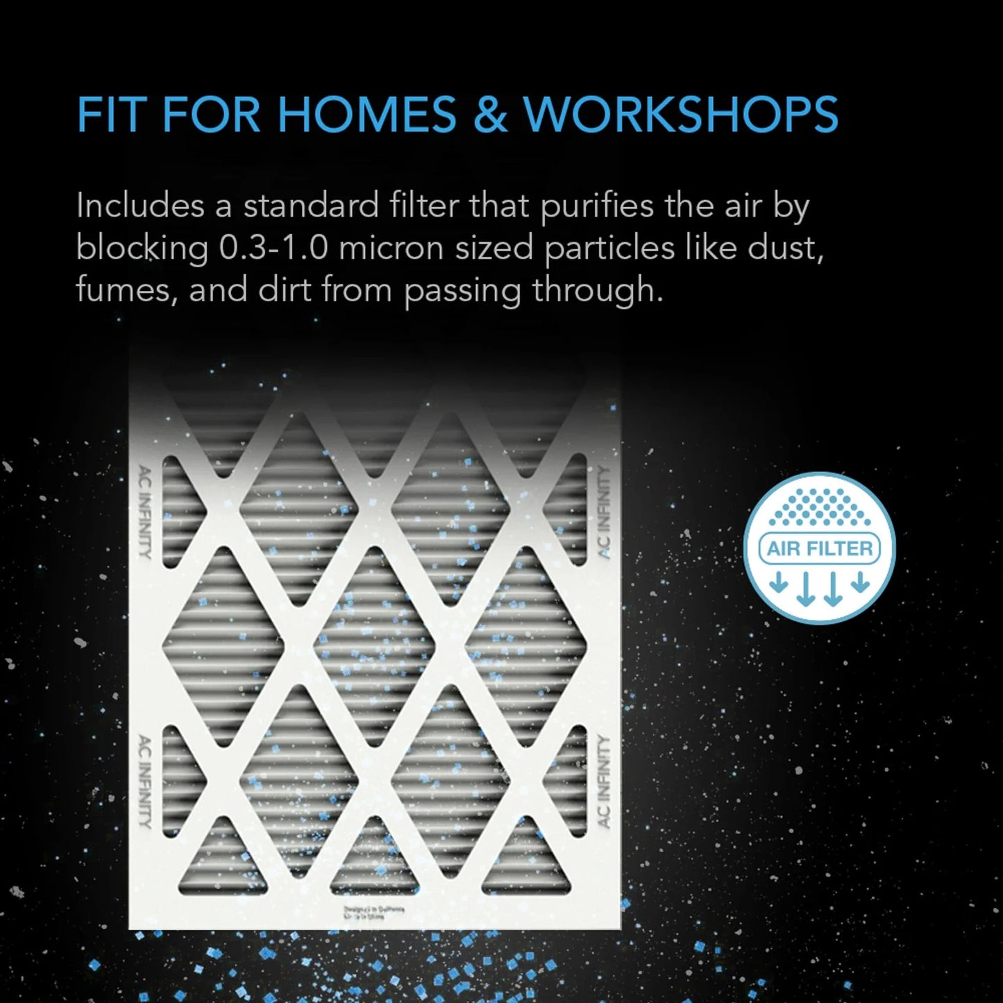 AC Infinity - Air Filter box with high efficacy filter
