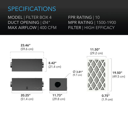 AC Infinity - Air Filter box with high efficacy filter
