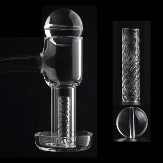 Glass Bubble Carb Cap + 20mm Solid Quartz Pillars