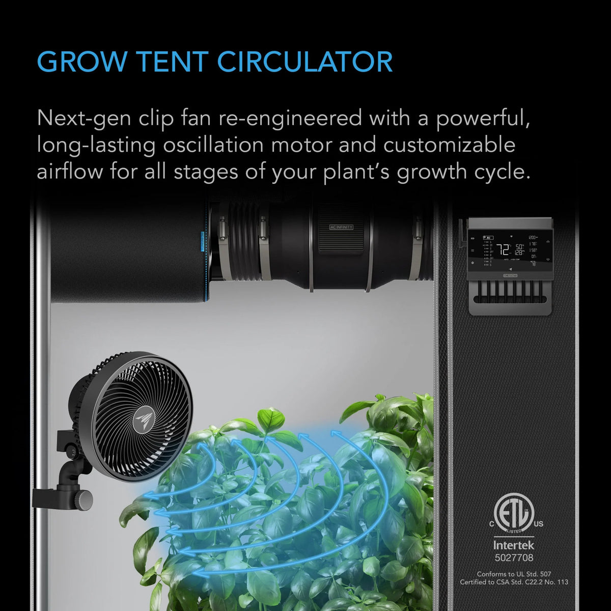 AC Infinity - Cloudray S6, Gen 2 Grow Tent Clip Fan 6”