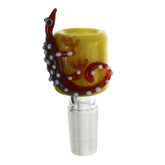 Colored CP Glass Cone Piece with 3D Gekkonidae Design