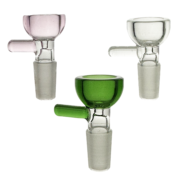 Glass Bong Cone Piece with Colored Handle 14mm (Blue)