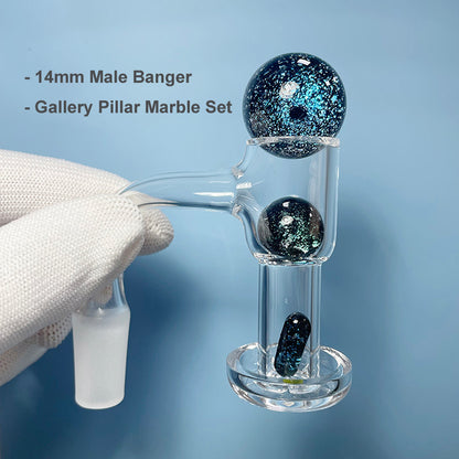 14mm Terp Slurper Beveled Edge Quartz Banger Kit With Glass Marble Set