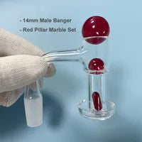 14mm Terp Slurper Beveled Edge Quartz Banger Kit With Glass Marble Set