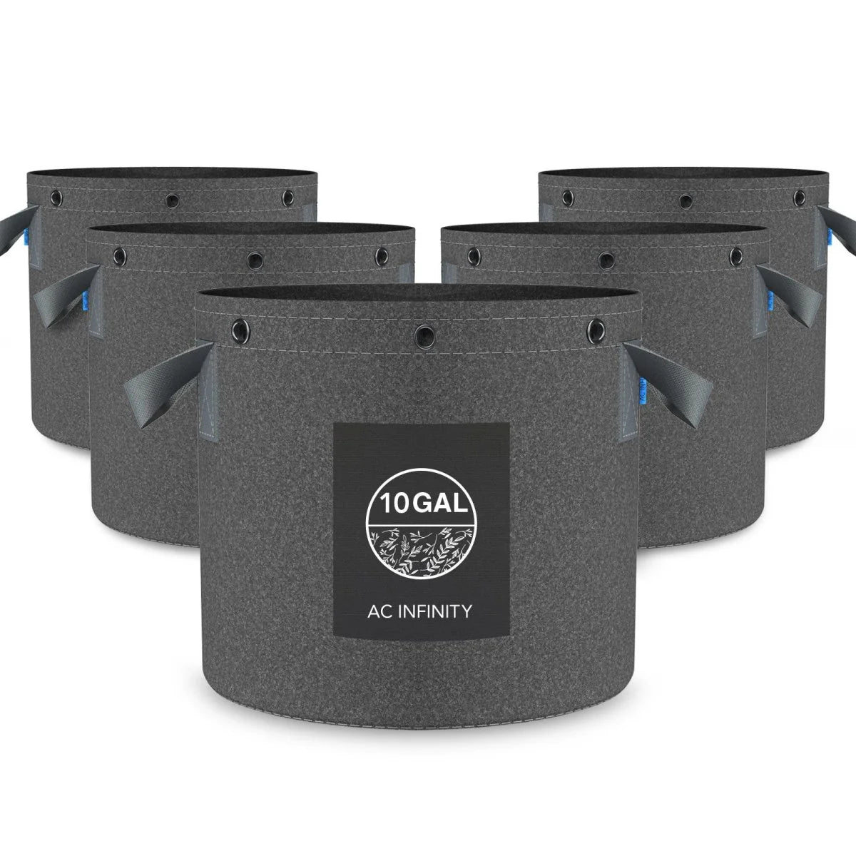 AC Infinity - Heavy Duty Fabric Pots, 10 Gallon pots / 5 pack