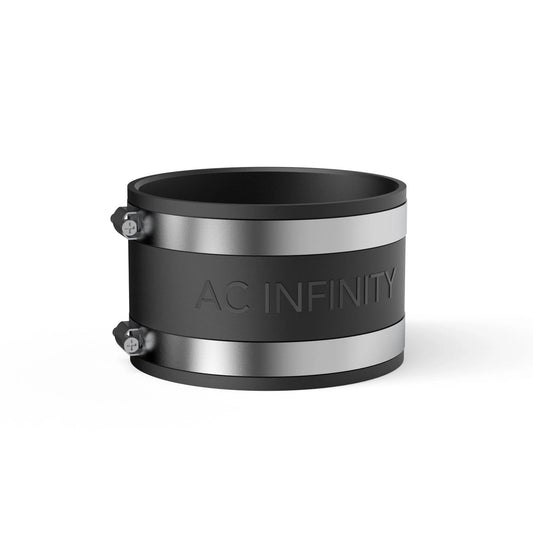 AC Infinity - Noise Reduction Clamp, Duct Coupler with Stainless Steel Clamps, 4 inch 100 mm
