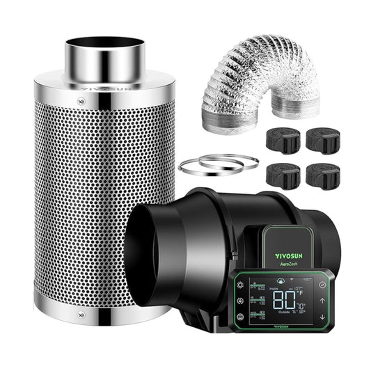 Vivosun Aerozesh S6 Fan, 6 Inch Carbon Filter, Ducting and E42A Wi-Fi Controller Kit
