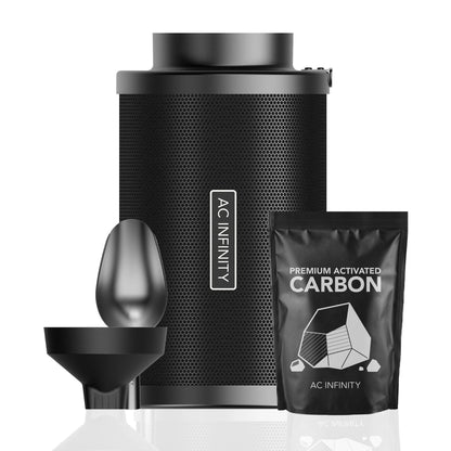 AC Infinity - Refillable Carbon Filter Kit, With Charcoal Refill, 8 Inch - 200 MM