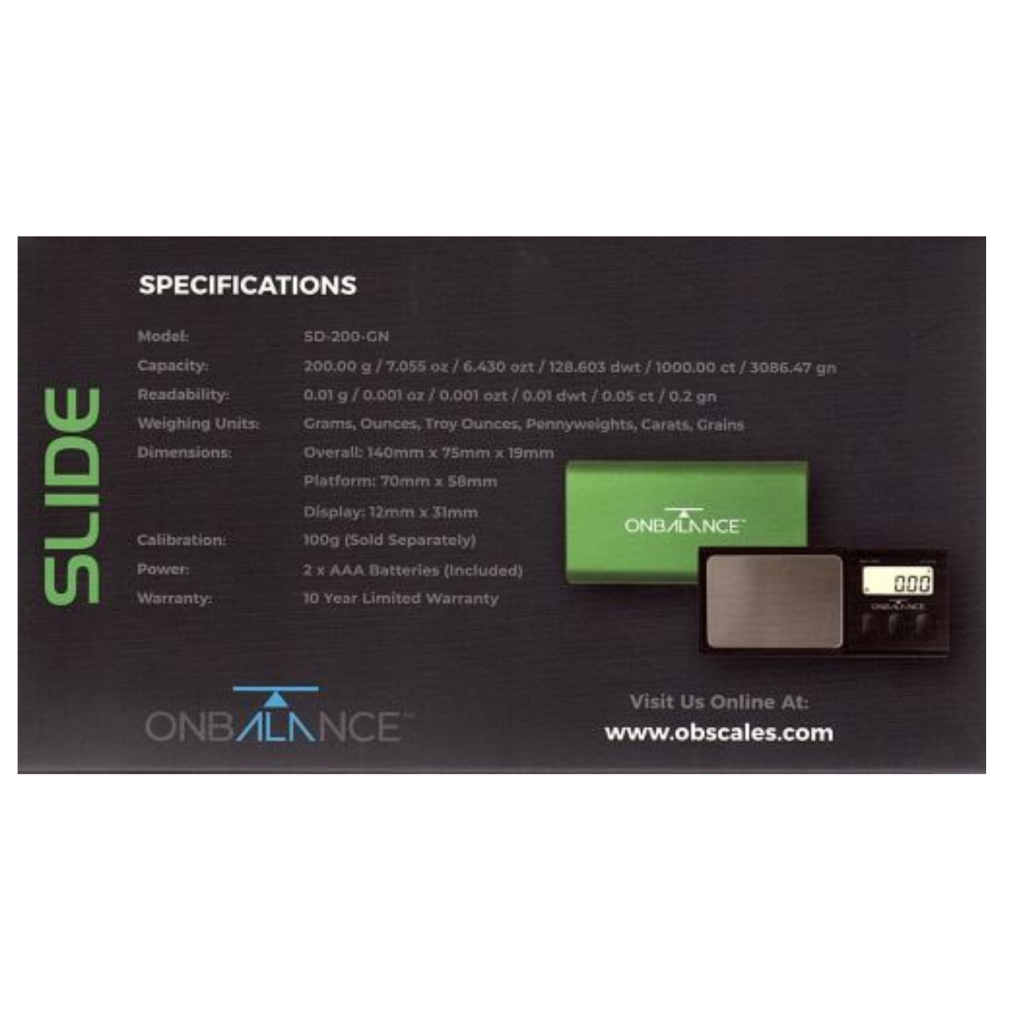 On Balance Slide Scale ( 200g x 0.01g ) SD-200