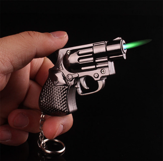 Small Keyring Gun Lighter Wholesale – 8cm Jet Flame Revolver Lighter