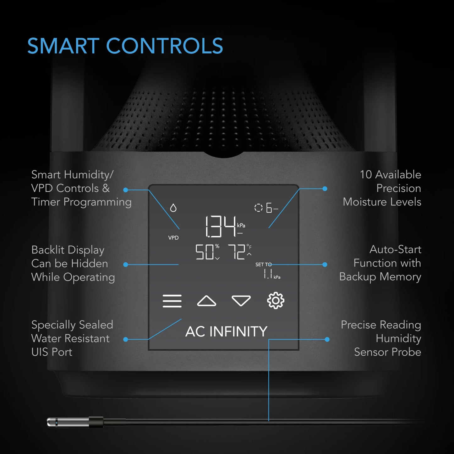 AC Infinity - CloudForge T3 V2, Environmental Plant Humidifier, 4.5L, Smart controls w. targeted Vaporising