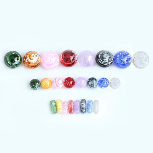 Terp Slurper Glass Marbles + Pill Set (Swirl Design)