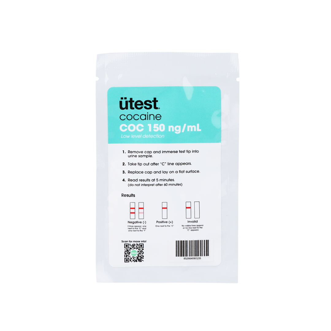 Ütest Single Panel Urine Drug Screen Test – Cocaine (150ng per mL)