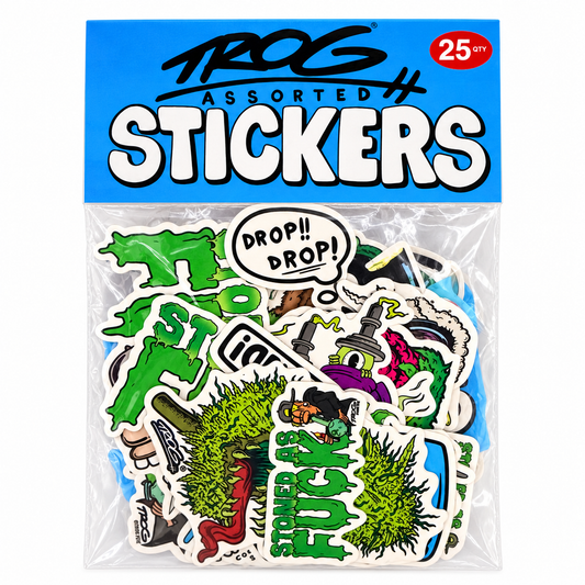 TROG Assorted Stickers 25pk with blue header on white background