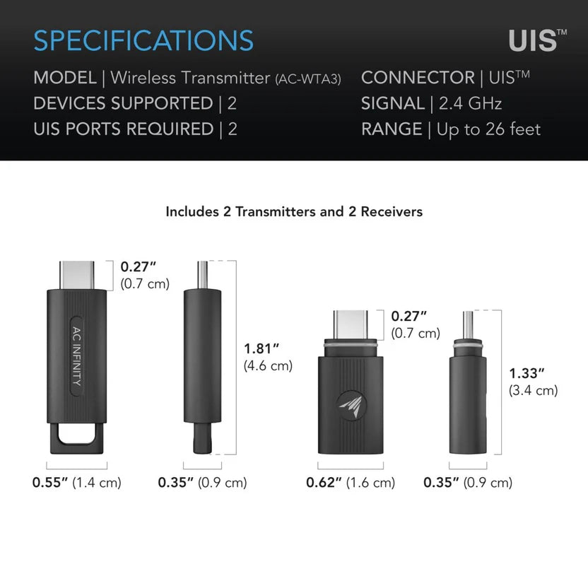 AC Infinity - UIS 1-to-1 Transmitter & Receiver 2-pack